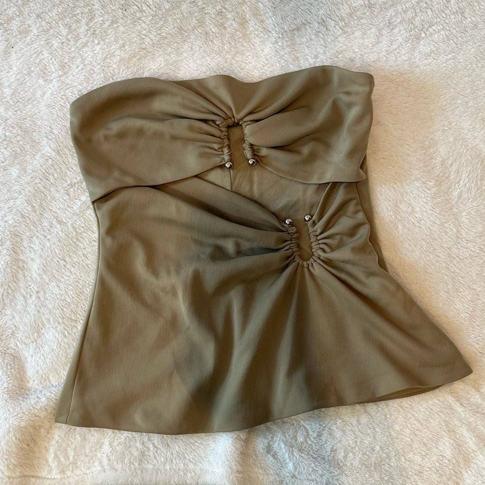 Strapless Cutout Blouse